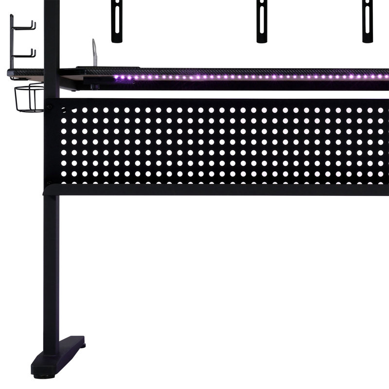 Bureau de jeu noir avec lumière DEL
