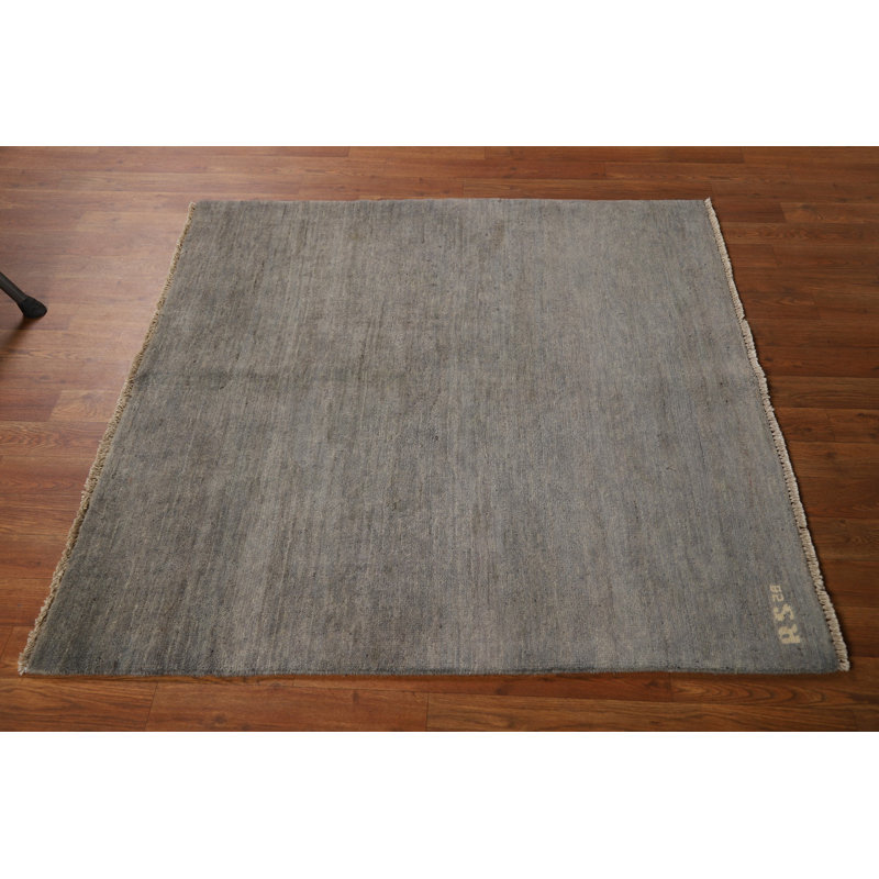 Gray Modern Gabbeh Oriental Rug 4x4
