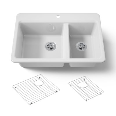 Riverby 33 In. Top-Mount Double-Bowl Kitchen Sink
