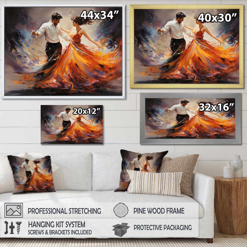 Soulful Dancing III - Impressions sur toile de divertissement, Toile tendue, H 34 po x l 44 po x P 1,5 po