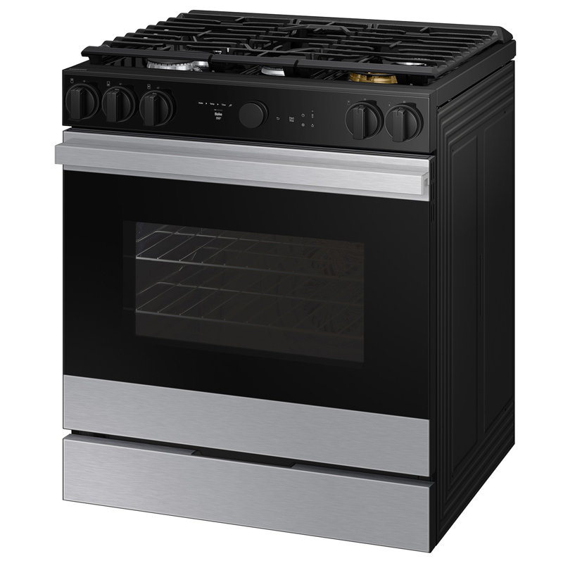 Samsung Bespoke Smart Slide-In Gas Range, Stainless Steel
