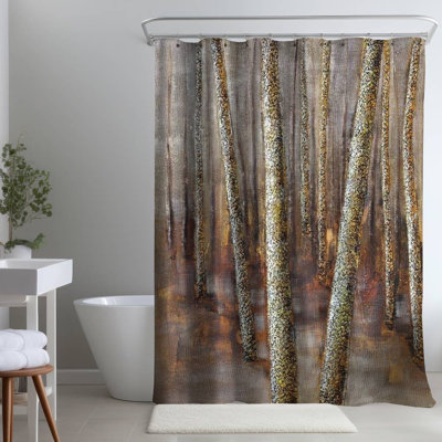 Shower Curtain LA6 – Polyester Shower Curtain, Dye Sublimation Print, 71" W × 74" L