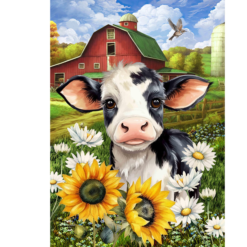 Joli drapeau de jardin de vache