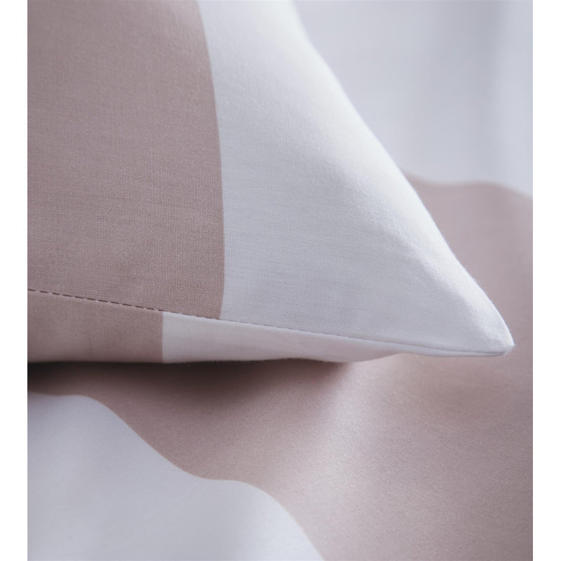 Caswell Striped Duvet Cover Set with Pillowcases, Double - 2 Standard Pillowcases, Pink