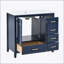 Meuble-lavabo bleu 36 po avec lavabo 36 po, armoire moderne avec 4 tiroirs et pieds en bois massif, idéal pour un rangement élégant et efficace