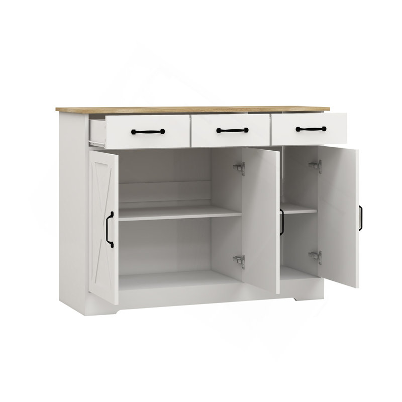 Buffet Farmhouse avec 3 tiroirs et 3 portes