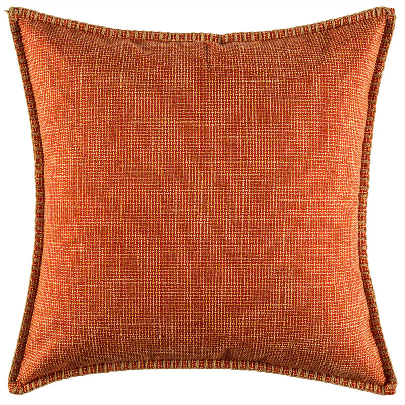 Coussin en tissu, Orange, 20 po x 20 po, Oui