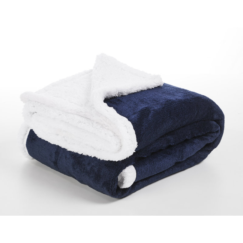 Plain Weave / Muslin Throw Blanket, 130cm W x 150cm L, Navy