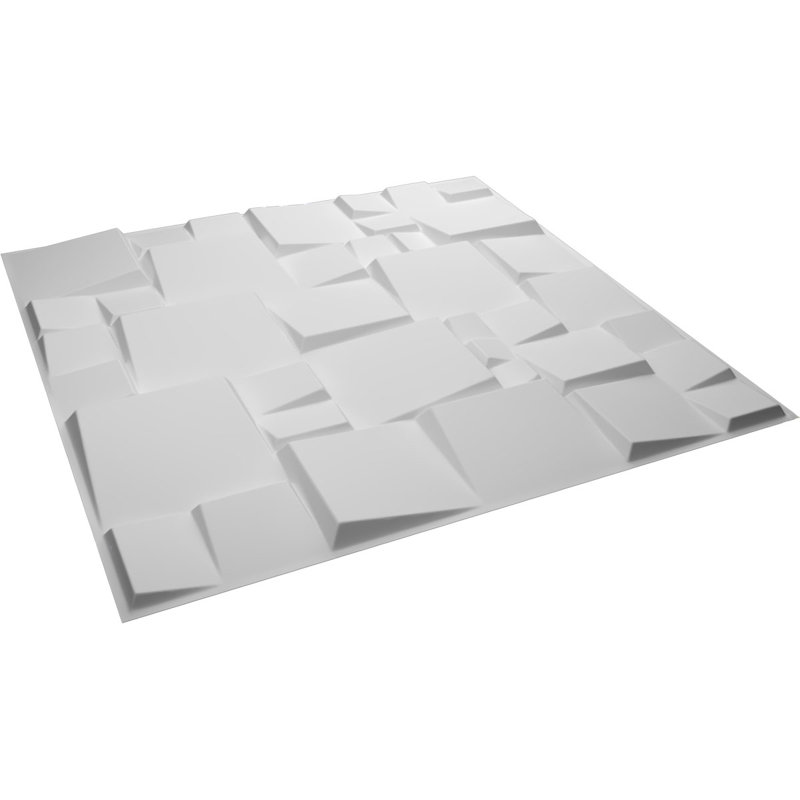19.625" White Textured 3D PVC Wall Panels (50-Pack)