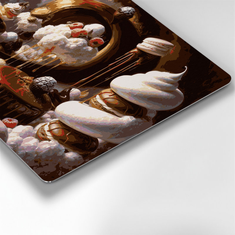 Desserts traditionnels, art mural noir en métal, H 8 po x l 10 po