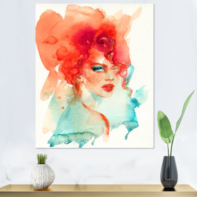 «Trendy Orange Fashionista II», reproduction d'art sur toile glam