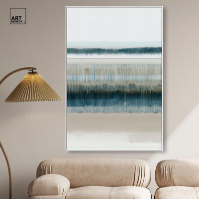Tapestry of the Coast II Canvas Print Blue Wall Decor by Art Remedy, White Frame, 36 x 54