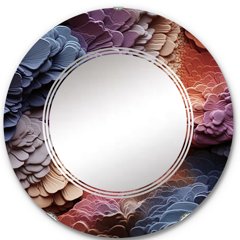 Jelksin - Miroir mural abstrait rond, 24 po x 24 po