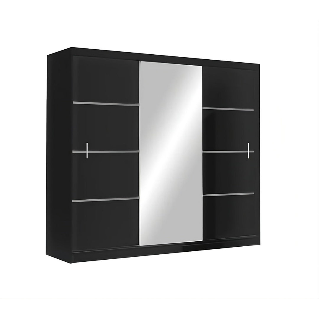 Vista 250cm Sliding Wardrobe in White Matt - Clean Lines with Sleek Mirror