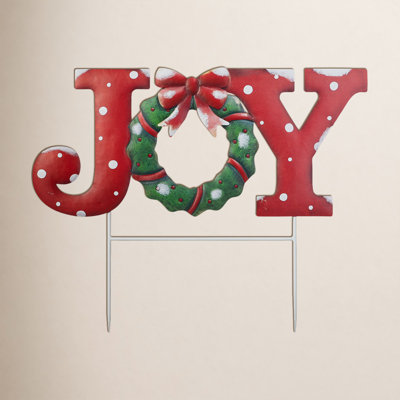 23.75" L Metal Christmas "JOY" Yard Stake(KD)