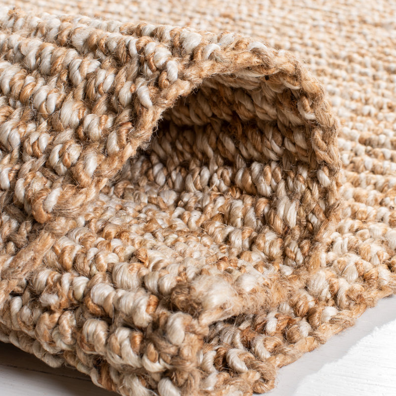 Tapis en jute tissé à la main Rhiann, Tapis de couloir 2 pi 3 po x 8 pi