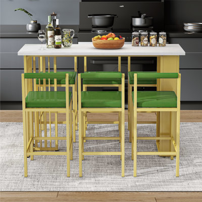 Zylon 6 - Person Double Pedestal Base Dining Set