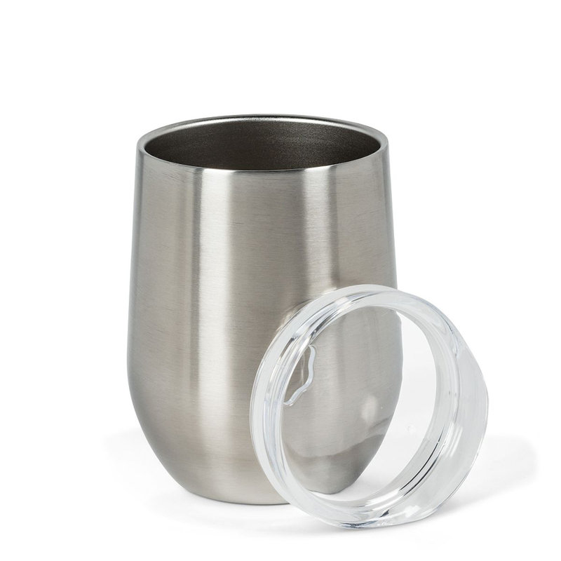 Verre à vin à double paroi en acier inoxydable Mr. MJs, Argent