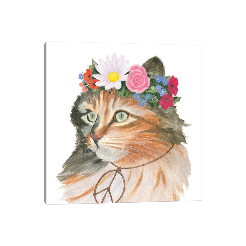 Cattitude I by Myles Sullivan - Floater Frame Gallery-Wrapped Canvas Giclée on Canvas, 30.48 cm H x 30.48 cm W