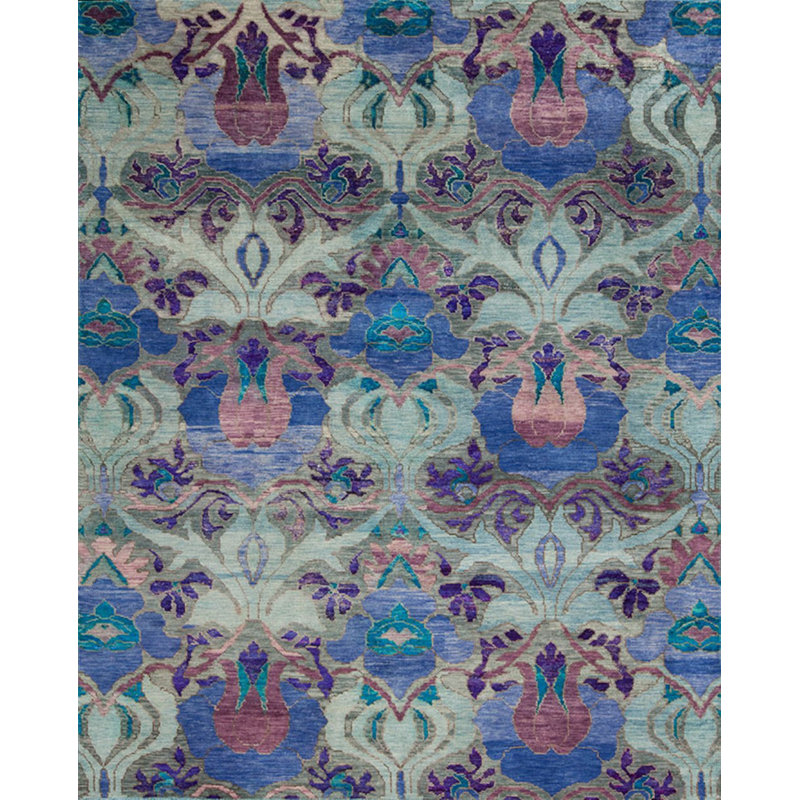 Seville Hand Knotted Area Rug in Blue/Violet/Green/Purple