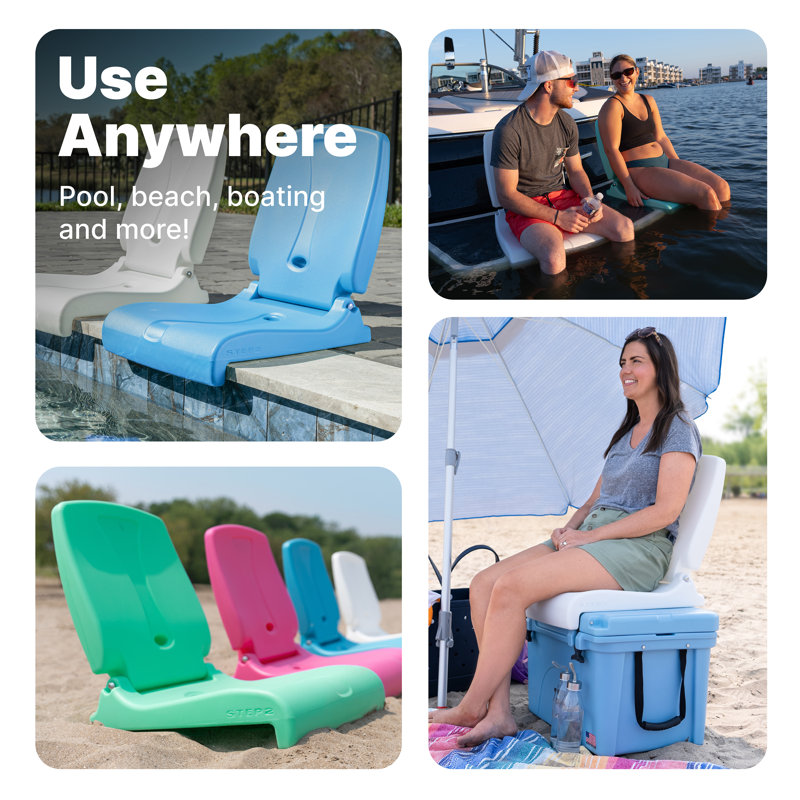 Step2 Flip Seat - Foldable, Portable Seat Stays in Place on Pool Edges, Tailgates, Mint