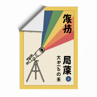 Telescope of Discovery Japandi - Framed Print