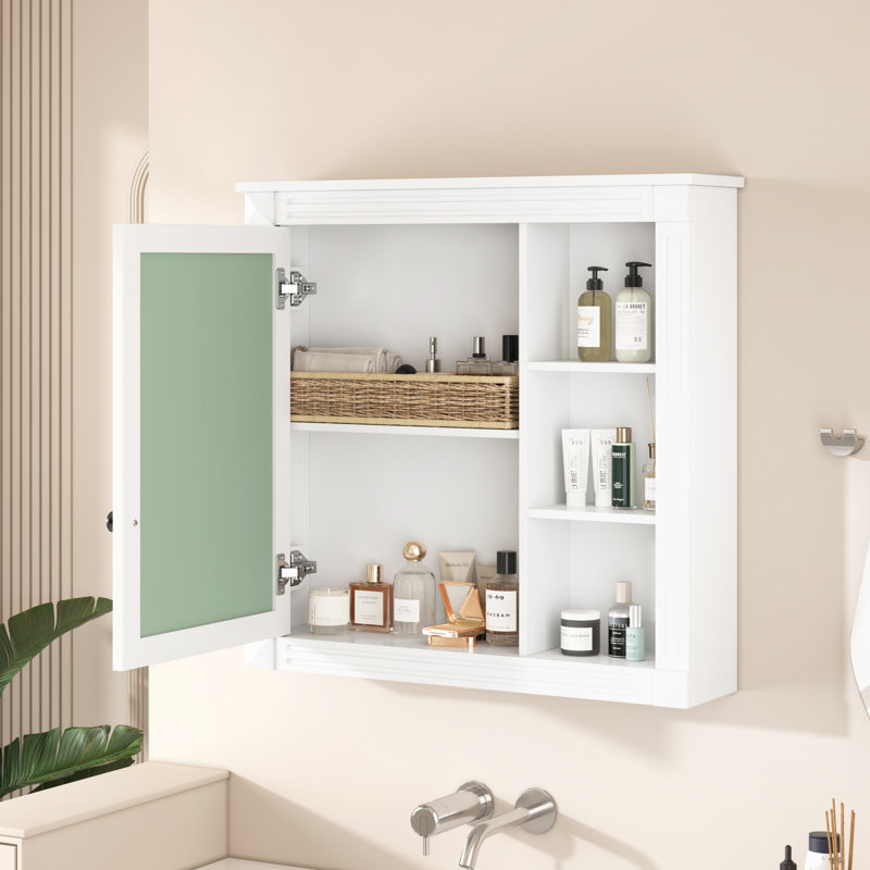 Armoire de rangement murale avec miroir