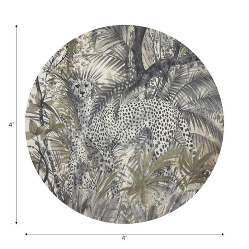 Sous-verres ronds en cuir Arcadia Chettah