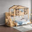 Lits pour enfants peu encombrants avec rangement, chambre d'enfant pour lit simple au-dessus d'un lit double en bois
