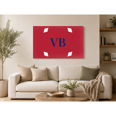 «Virginia Beach City Colors Luxury Monogram» - blanc rouge bleu - art mural sur toile