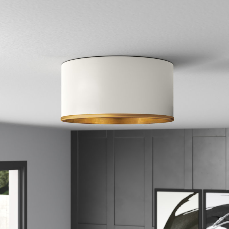 Plafonnier encastré cylindrique unique / remarquable 12,25 po Hafley, Blanc