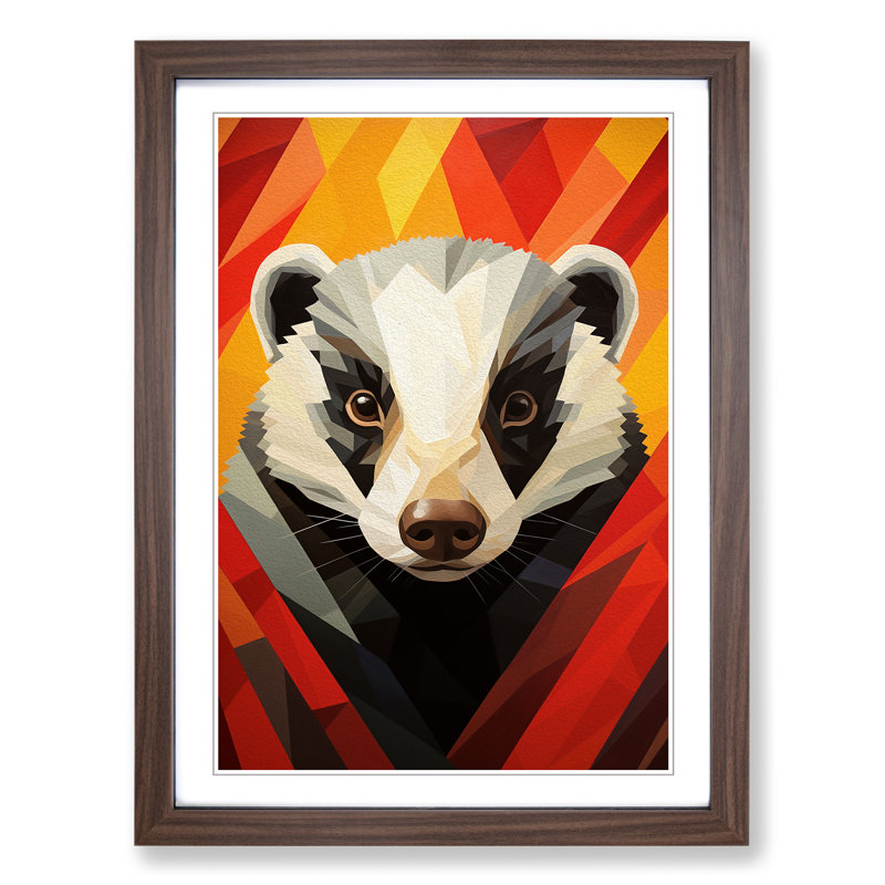 Single Picture Frame Print on Wood, Walnut Framed, 46cm H x 34cm W