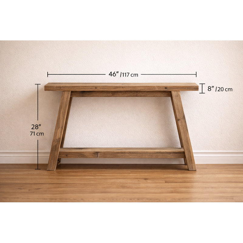 The Camden Console - Table en bois récupéré avec plateau en retrait (46 x 8 x 28 h)