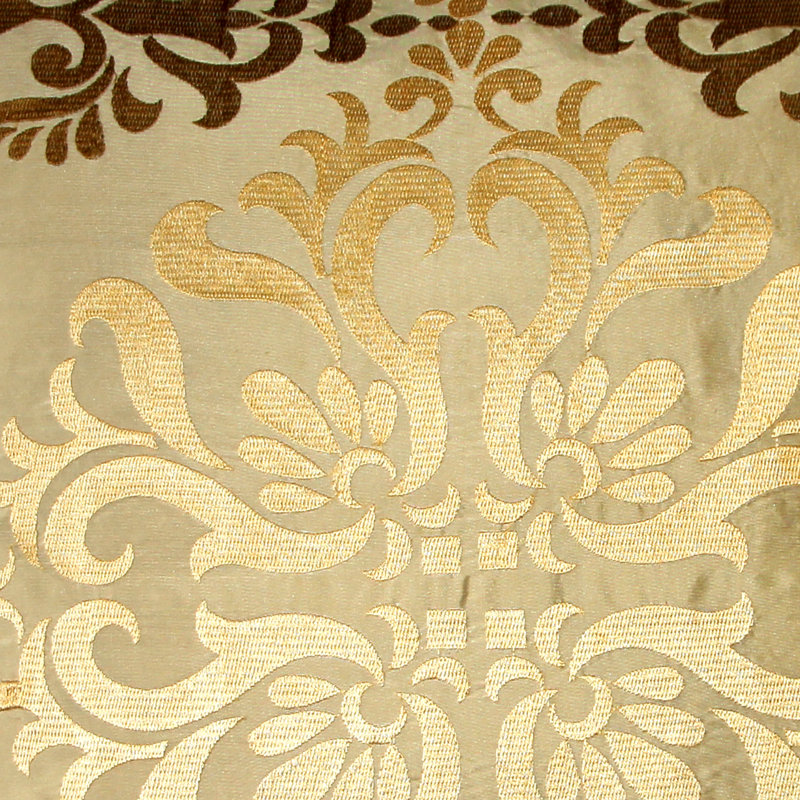 Sumatra Silk Damask 21" Pillow Cover and Insert, Gold