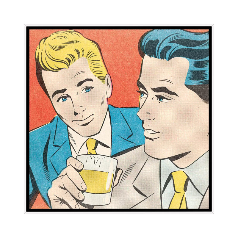Flirt 1 Piece Wall Art on Canvas, 45.72 cm H x 45.72 cm W, White Framed