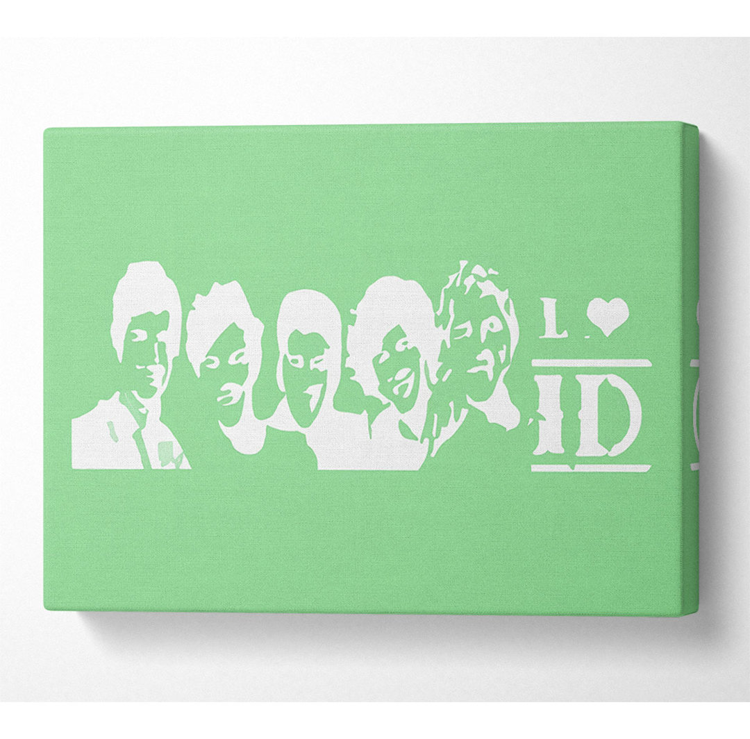 Musik-Zitat I Love 1 Direction Green - Leinwanddrucke auf Leinwand