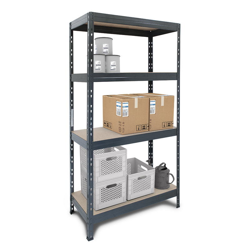 Étagère AR de conception industrielle durable et élégante pour la maison, le bureau et le support de garage, Gris foncé mat