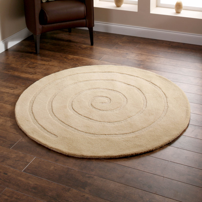 Vesper area rug Hand Tufted Circle Gold, Round 140cm