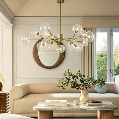 Burness 15 - Light Sputnik Modern Linear Modern Glass Bubble Dining Chandelier