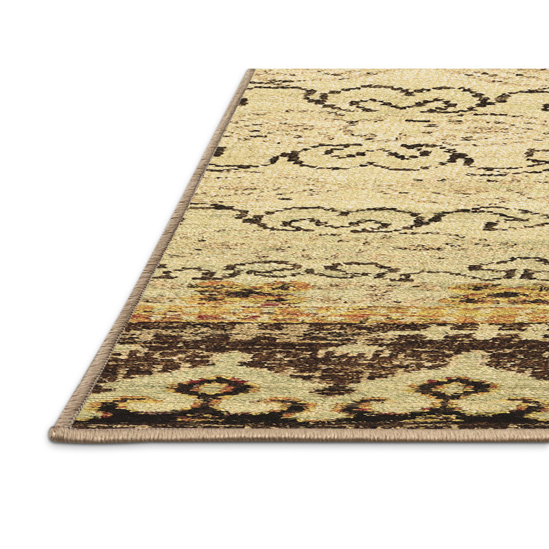 Tapis contemporains brun lavable à la machine 2577, Rectangle 7 pi x 10 pi