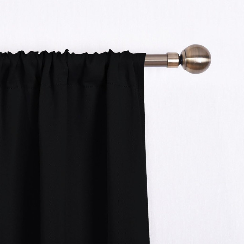 NICETOWN Blackout Thermal Insulated Short Curtain Tie Up Shade for Small Window, Window Valance Balloon Roman Blind (Rod Pocket 1 Panel)
