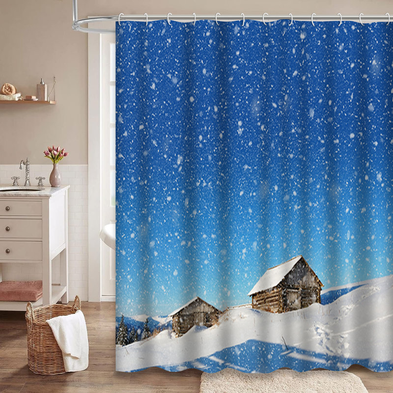 Rideau de douche à 12 crochets Mountain Mountain Landscape, L 72 po x l 72 po