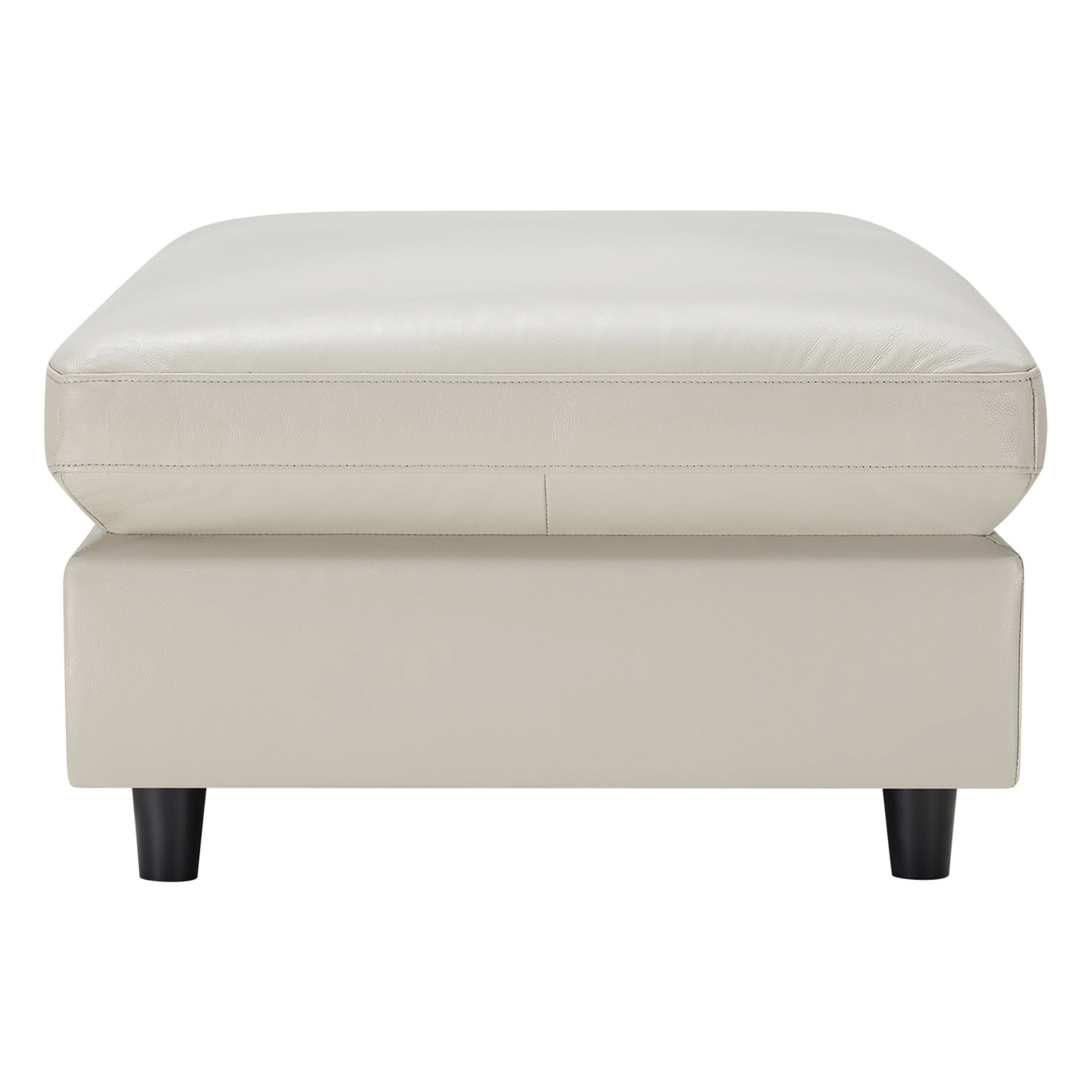 Fleetwood 45" Genuine Leather Ottoman, Denali Ivory Genuine Leather