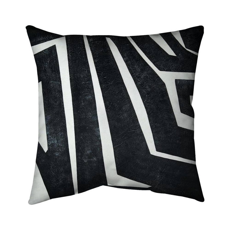 Labyrinth - 26"x26" Throw pillow - Poly twill - Print on demand, Black