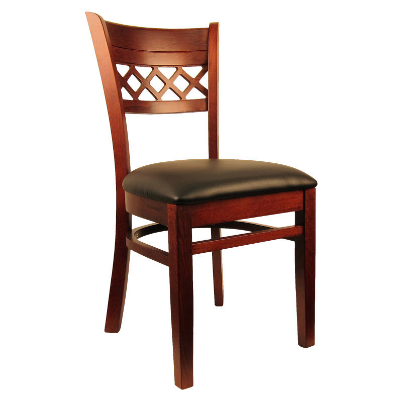 19'' H Upholstered Beech Side Chair, Mahogany