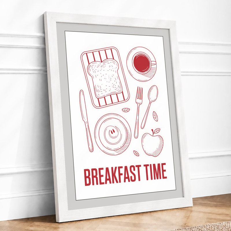 Breakfast Time Minimalist - Print, A4 - 29.7 x 21.0 cm, White