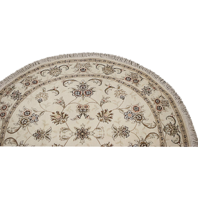 High-Quality Hand-Knotted Ivory Area Rug