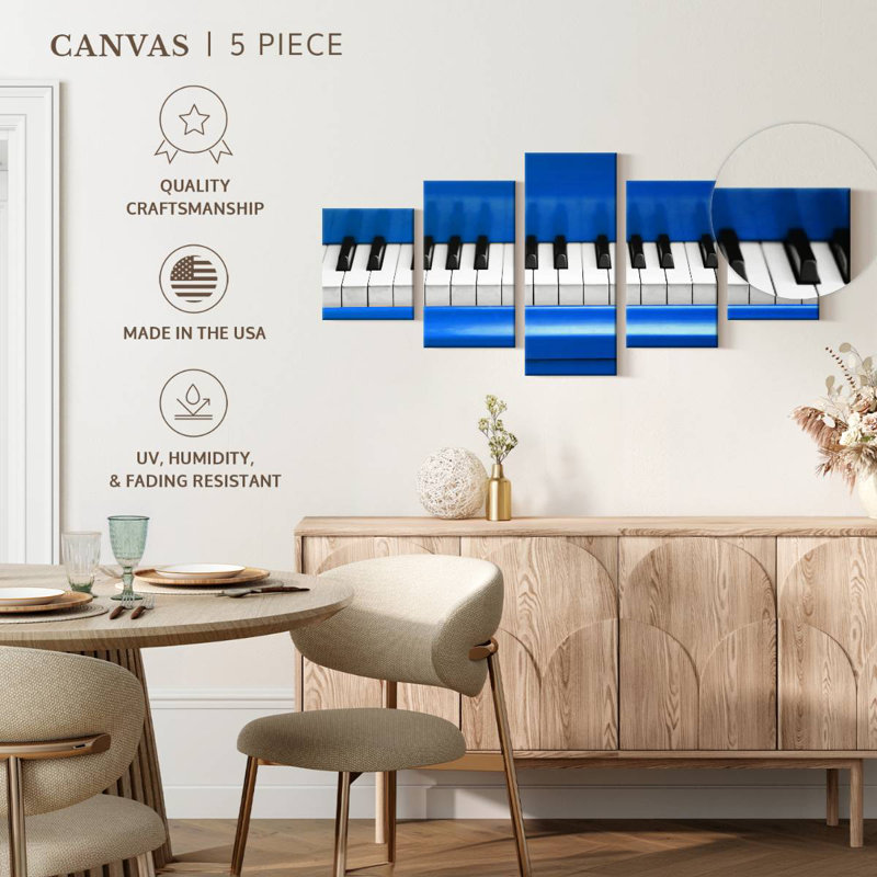 Piano bleu, H 24 po x l 55 po