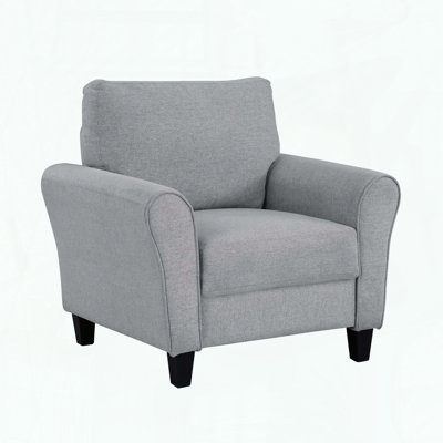 Transitional Armchair with Textured Dark Gray Fabric