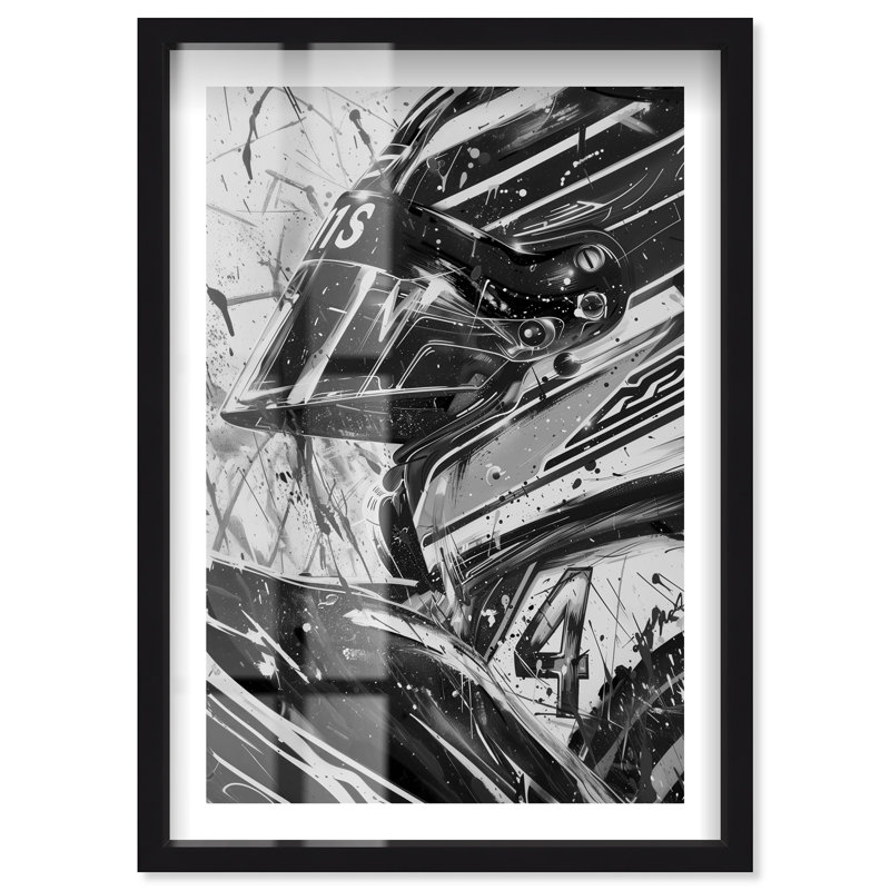 Reproduction encadrée de voiture de course, Noir, H 16 po x l 11 po